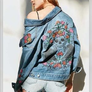Oversized BDG floral embroidered denim jacket